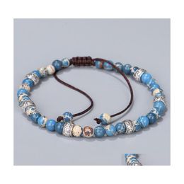 Charm Bracelets Rainbow Beads Bracelet For Women Men Handmade Beaded Adjustable Braided Rope Anklet Fashion Jewellery Dhs Q523Fz Drop D Dhka5