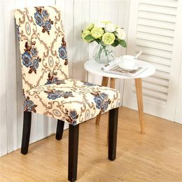 Chair Covers Vintage Floral Stretch Seat Cover Spandex Dust Removable Kitchen High Back Washable Office Home Decor