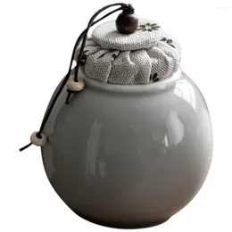 Storage Bottles Ceramic Loose Tea Container Jar Sealing Can Holder