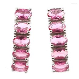 Dangle Earrings 14x5mm Jazaz Lovely Cute 2.1g Pink Tourmaline For Ladies Daily Wear Real 925 Solid Sterling Silver Earings