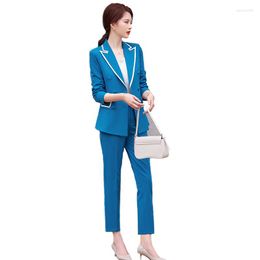 Women's Two Piece Pants Women Fashion Suits High End Business Temperament Slim Formal Blazer And 2023 Autumn Office Ladies Work Wear