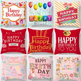 Pillow Happy Birthday Cover Home Office Decor Bedroom Sofa Car Cartoon Gifts