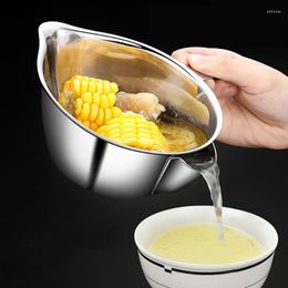 Bowls Soup Bowl Oil Strainer Stainless Steel Philtre Rice Separator Kitchen Utensil Multi-function Container