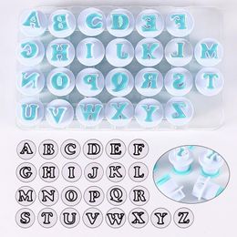 Baking Moulds 26 Alphabet Letter Numbers Fondant Cake Decorating Set DIY Cookie Biscuit Mould Printing Pressure Icing Cutter Die