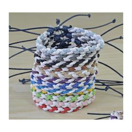 Charm Bracelets Handmade Weave Rope Friendship Cotton Bangle For Woman Men Anklet Bracelet Ethnic Jewellery Gifts B35A Drop Delivery Dhmx9