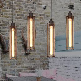 Pendant Lamps Retro Wrought Iron Flute Personality Cafe Bedroom Loft Industrial Wind Edison Energy-Saving