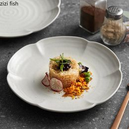 Plates Irregular Shape Featured Ceramic Pasta Steak Sushi Dinner Home Kitchen Solid Colour Tableware Snack Dessert Dishes