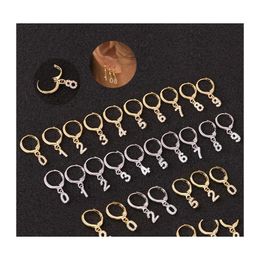 Dangle Chandelier Copper Hoop Earring Zircon Lucky Number Tragus Cartilage Helix Earrings Ear Stud Piercing For Women Body Jewelry Dhujr