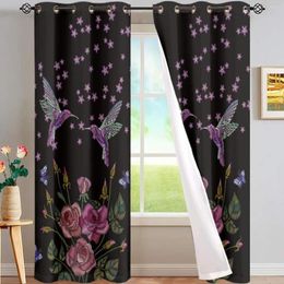 Curtain Home Decoration Window Classic Style Flowers And Hummingbird Curtains For Bedroom Living Room Kitchen Windows