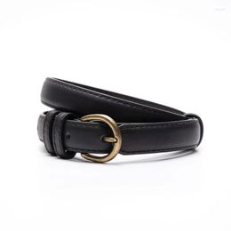 Belts 2023 Retro PU Leather Belt For Women Pin Buckle Jeans Black Chic Fancy Vintage Strap Female