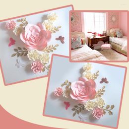 Decorative Flowers 2023 DIY Mix Color Giant Paper Half Made 8PCS Leaves 5PCS Butterflies 3PCS Wedding & Event Backdrops Baby Nursery