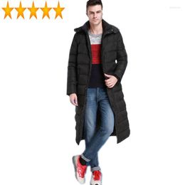 Men's Down Men 2023 Winter Warm White Duck Coat Male X-Long Thickening Jacket Outwear Windproof Hooded Parkas HJ108