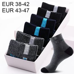 Men's Socks 5 Pairs High-quality Bamboo Fiber Breathable Deodorant Business Men Tube For Autumn And Spring Summer Plus Size EUR 38-47