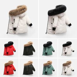 Children Down Coat with large collar boy girls camouflage hooded winter Wadded Jackets baby boys girls casual outwear kids jacket Clothing 100-170