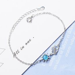 Link Bracelets Chain Exquisite Sun And Cloud Charm Crystal Zirconia Female & Bangles Silver Fashion Jewellery Gifts For Women