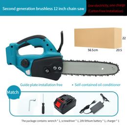 Brushless electric ChainSaw 20V Pruning Saw Electric Portable 12 inch Chain Saw Wood Cutter Power Tools hand-held lithium chainsaw