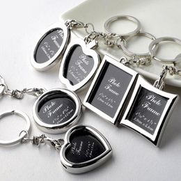 Keychains Creative Stainless Steel Po Frame Keychain Men And Women Sex Heart Ladies Accessories Pendant Jewelry Gifts