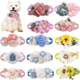 Dog Apparel 30/50pcs Pet Accessories Flowers Bowties Colourful Bow Tie Necktie For Dogs Grooming Collar Flower Bowtie