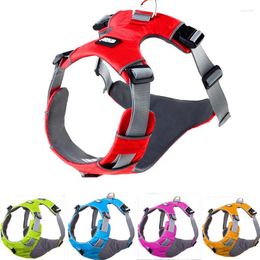Dog Collars Harness Vest Collar Reflective Adjustable Pet Walking For Small Medium Large Dogs Products Pitbull 5Color 2023