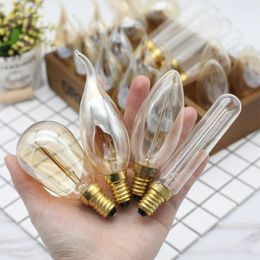 Retro Edison Bulb AC 220-240V Dimmable Ampoule Vintage Light ST45 C35 T20 Incandescent Lamp