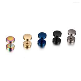 Stud Earrings JHSL Small 8mm Screw-Back For Men Blue Black Gold Silver Color Stainless Steel High Polishing Fashion Jewelry