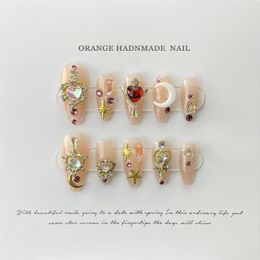 False Nails Handmade Press On Glitter Rhinestone3d Charms With Designed Fingernail Fake Nail Glue Acrylic Tips