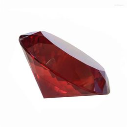 Chandelier Crystal 100mm 1pcs Multifaceted Red Glass Diamond Fengshui Paperweight For Home Furnishings Birthday Gift