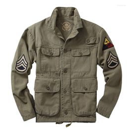 Men's Jackets Men's Tactics Vintage Outerwear Multilayer Washed Military Uniform Jacket American Tank Coat Male