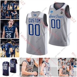 College Basketball Wears Custom college Stitched Saint Peter's Peacocks Basketball Jersey 24 Oumar Diahame Jaylen Murray Brent Bland Jerry Ngopot Mouhamed Sow Cor