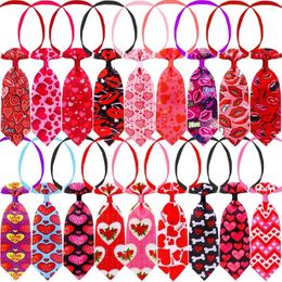 Dog Apparel 50/100pcs Valentine's Day Pet Tie Love Style Supplies Small Cat Accessories Dogs Bow Neckties Items