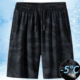 Men's Shorts Men Ice Silk Mesh Elastic Summer Breathable Camouflage Quick-drying Pants Loose Thin Beach Sports 6XL Short