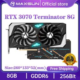 MAXSUN Graphics Cards RTX 3070 Terminator 8G GDDR6 GPU NVIDIA Computer PC 256bit PCI Express X16 4.0 RGB Gaming Video Card New