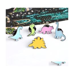 Pinos broches de dinossauros fofos dinossauros dinossauros esmaltados backpack colar de camisa de lapela colarinho de camisa de camisa de camisa Mulheres Acessórios 21 e3 dr dhvlr