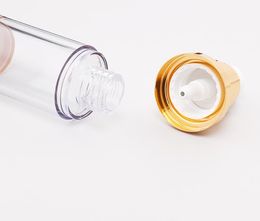 200pcs Gold Cosmetic Airless Bottle 50ml Portable Refillable Pump Dispenser Bottles For Lotion Cosmetics Container