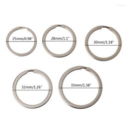 Keychains 100Pcs Metal Round Flat Keyring Split Key Rings Chain 25mm 30mm 32mm 35mm Dropship