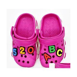 Shoe Parts Accessories Candy Colours Alphabet Croc Charms Pvc Soft Rubber Garden Shoecharms Buckle For Clog Bracelet Wristband Drop Dhn2S