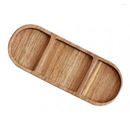 Plates Divided Serving Tray Wooden Dish For Home Kitchen Dining Room