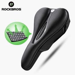 s ROCKBROS Bicycle Hollow Breathable Sile MTB Bike Seat Cushion Cover Mat Silica Gel Saddle Cycling Accessories Parts 0130