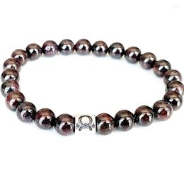 Link Bracelets MG1663 Trendy Womens Taurus Zodiac Bracelet 8 MM Tanzania Garnet Energy Wrist Mala Natural Handmade Gemstone Jewellery