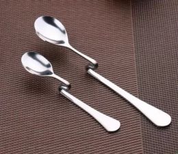 Bent Spoon Creative Straight Hanging Stainless Steel Dessert Coffee Stirring & Tea Tools new