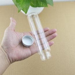 Storage Bottles 12 Pcs/lot 37 150mm 120ml Glass Bottle Test Tube Silver Screw Cap Jar Container Diy Spice Jars Containers