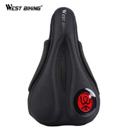 s WEST BIKING Sil Gels Thick Sponge Breathable Soft Cushion Cover MTB Road Bike Comfortable Bicycle Saddle 0130