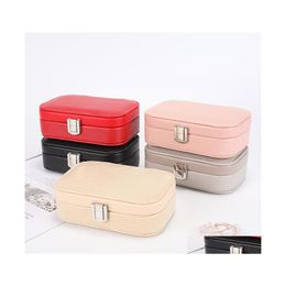 Jewelry Pouches Bags Pouches Mini Organizer Box Pu Leather Princess Dressing Birthday Gift Earring Ring Collection 3409 Q2 Drop Del Dhosm