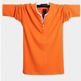Men's T Shirts Classic Men Shirt Long Sleeve V Neck Mens T-shirt Cotton Tees Tops Brand Tshirt Plus Size M-5XL 6XL Hip Hop