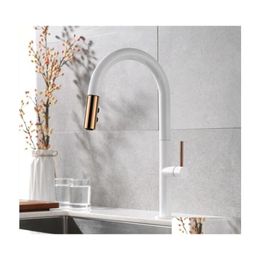 Kitchen Faucets Ly Arrived Pl Out Faucet Rose Gold And White Sink Mixer Tap 360 Degree Rotation Taps Drop Delivery Home Garden Shower Dhwho