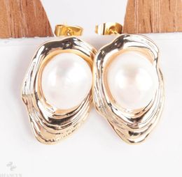 Stud Earrings 11-13MM Natural White Baroque Pearl Earring 18k Ear Drop Cultured Wedding Fashion Classic Women Hook Party Dangle