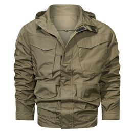 Men's Jackets Spring Autumn Tactics Mens Waterproof Outwears Hooded Pilot Bomber Coat Men Casual Outdoor Punching 230130