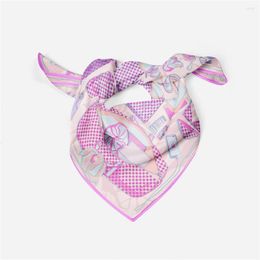 Scarves 53cm L Style Printed Women Silk Square Hijabs Shawl Muslim Headband Clothes Neckerchief For Ladies