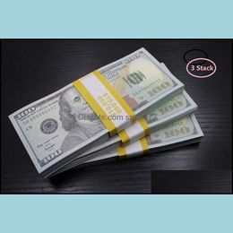 Funny Toys Replica Us Fake Money Kids Play Toy Or Family Game Paper Copy Banknote 100Pcs/Pack Drop Delivery Gifts Novelty Gag Dh51RF6A6