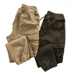 Men's Pants Workwear Multi-Pockets Cargo Casual Male Sportswear Joggers Stretch Cotton Trousers Regular Fit